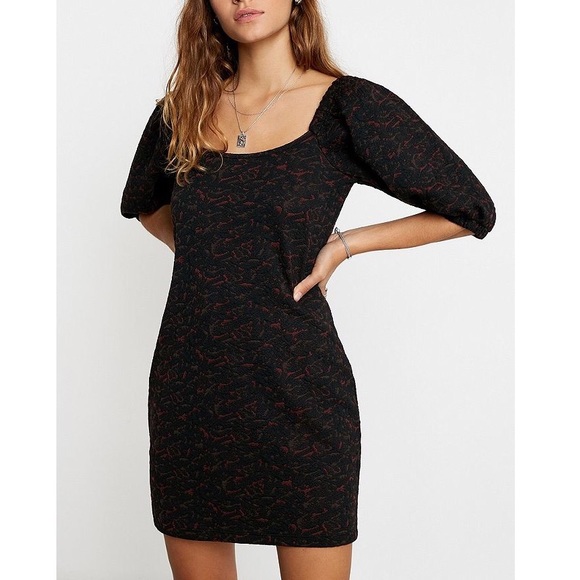 Free People Sunset Puff Sleeve Mini Dress - Picture 1 of 11